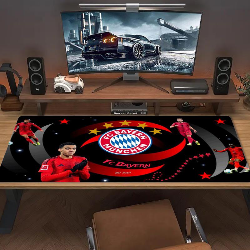 FC Bayern München Kunstfarbe Mauspads Großes Gaming Tischkissen Rutschfest Laptop Tablet Großes Mauspads XXL Matte Mini PC Spielmatte Mit Verriegeltem Rand