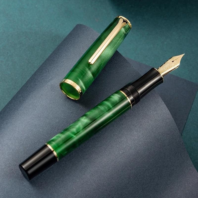 

Перьевая ручка Hongdian N12 EF F Перо Высококлассная Акриловая Подарочная Ручка Для Делового Студента Поршневая Чернильные Ручки Школьные Принадлежности EF(0.4mm)