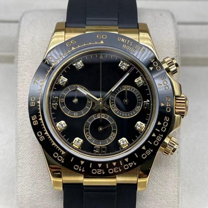 Rolex Daytona 40mm Diamond-Inlaid Multifunctional Automatic Mechanical Men's Watch.