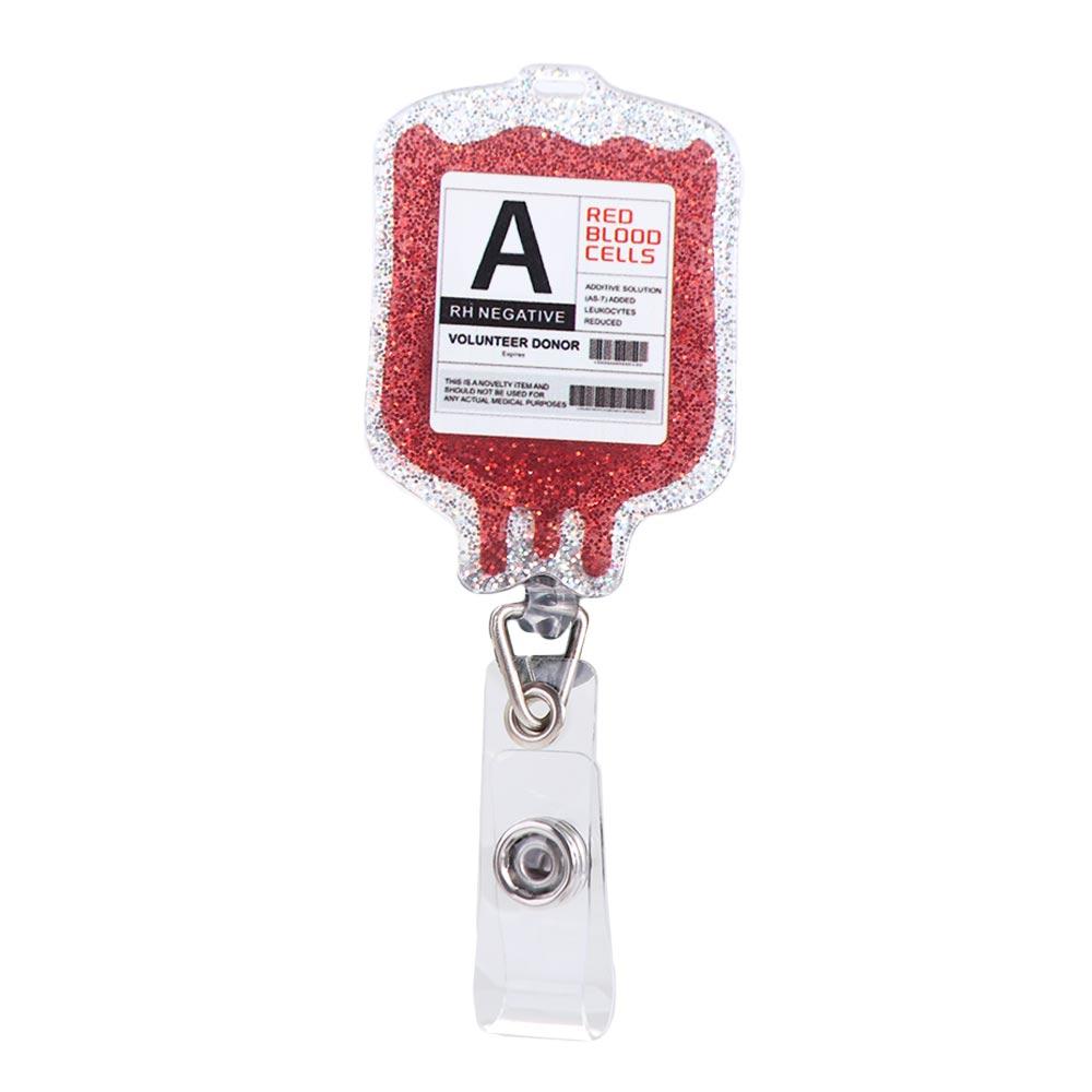 ABS Retractable Badge Reel Easy To Pull Buckle Anti Lost Blood Type Bag Shape Clips Nurse ID Holder Keys Lanyard