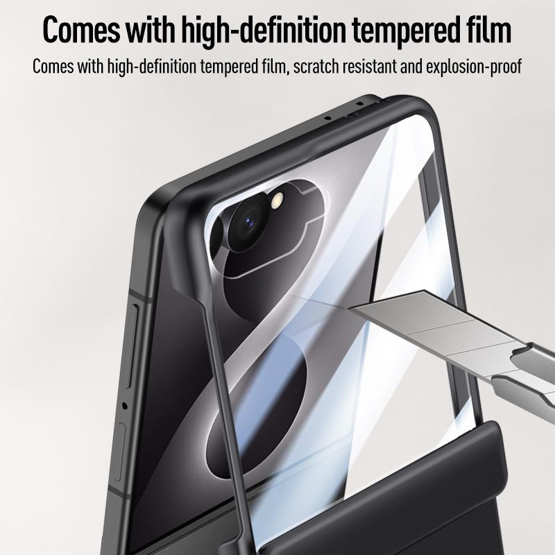 For Magsafe Wireless Charging Matte Frosted Phone Case For Samsung Galaxy Z Flip 8 5G Hinge Screen Protect Film Shockproof Cover