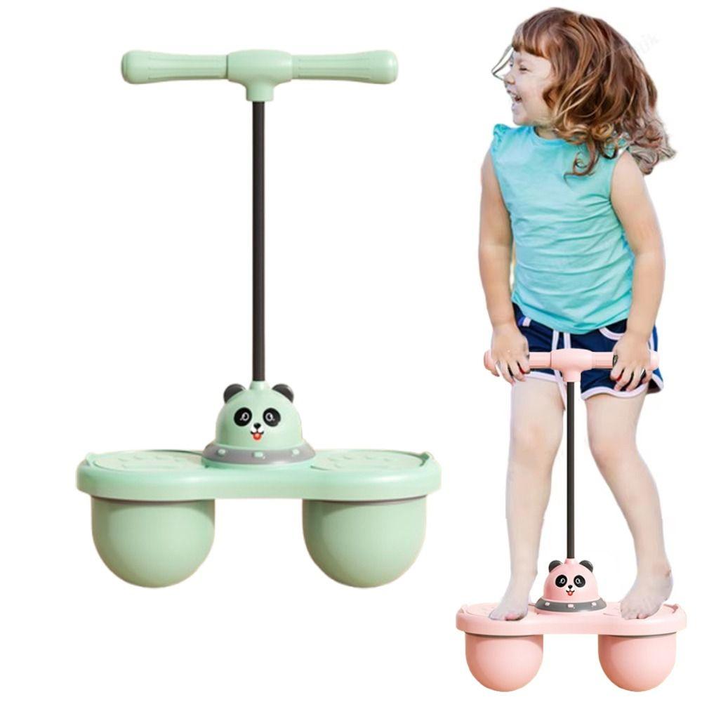 

with Handle Panda Jumping Ball Toys Double Ball Kids Bouncy Ball Jumping Ball рожевий