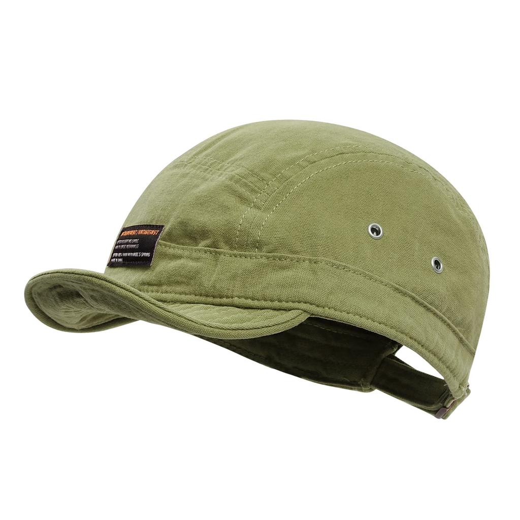 Croogo Umpire Cap Men Short Brim Soft Solid Simple UV Protection 5 Panel G-DY09-Green-N