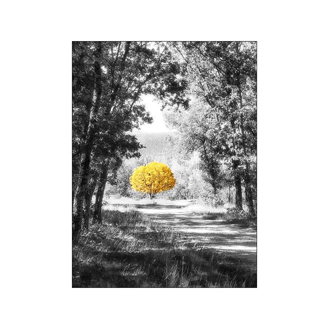 

Черно-белый пейзажный декор, картина на холсте в скандинавском стиле, домашний желтый декор, настенный художественный постер и принт для дизайна гостиной 21cm×30cm NoFrame