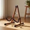 Wooden Floor Guitar Rack Foldable Folding Stand Portable Violin for Home, Music