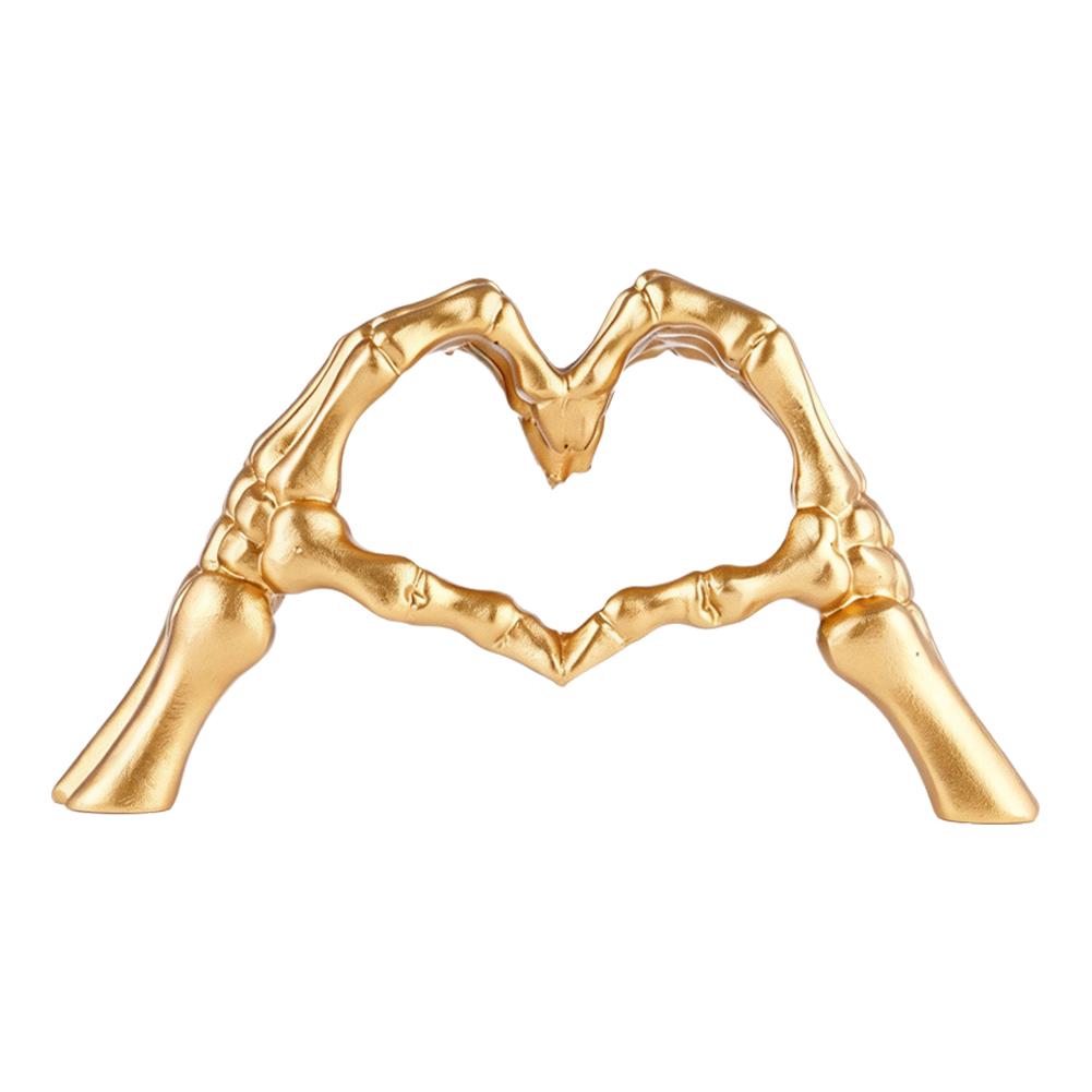 Heart Shaped Realistic Skeleton Hands Hand Bone Halloween Decoration  Love Skeleton Decoration Resin Terror Halloween Ornament