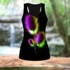 3D Gradient Blue Feather Print Women Workout Yoga Gym Printed Summer Sport Shirts Plus Size Vests