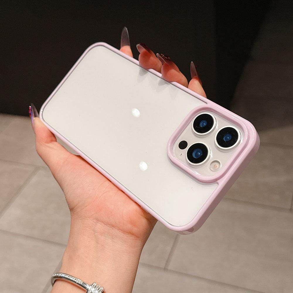 Luxury Candy Color Transparent Phone Case For iPhone 11 12 13 14 15 16 E Pro Max Plus Clear Acrylic Bumper Back Cases Cover