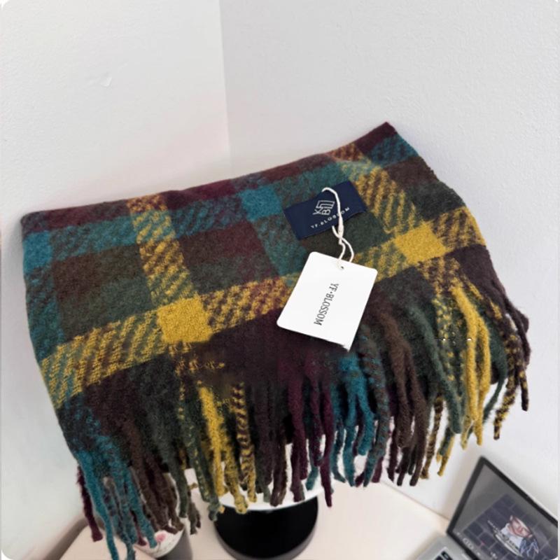 Korean Style Unisex Wool Blend Scarf: Anti-Pilling, Warm, Multi-Purpose Winter Shawl