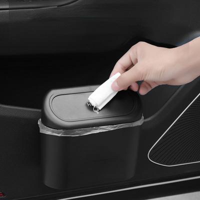 Universal Organizer Car Clamshell Trash Bin Hanging Vehicle Garbage Dust Case Storage Box Black ABS Square Pressing Trash Can
