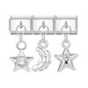 Y2K 3PCS Colorful Crystal Zircon Pendant Moon Star Bow Italian Charm Links Stainless Steel Fit 9mm Bracelet Jewelry DIY Making