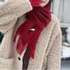 New Autumn and Winter Women's Wool Blended Scarf Solid Color Tassel Korean Style Versatile Fashionable Atmosphere Warm Scarf