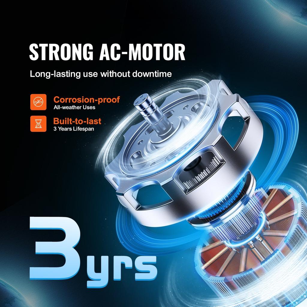 203.2mm Inline Duct Fan HVAC Exhaust Blower Kit AC Variable Speed Control