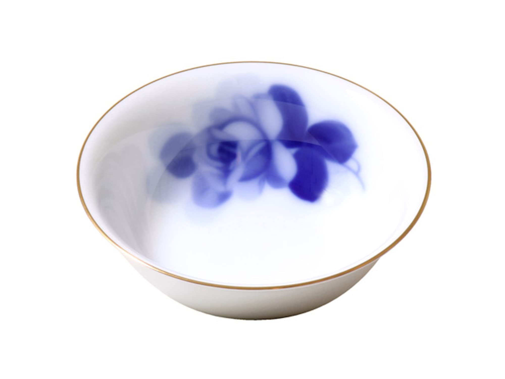 

Okura Touen Blue Rose (8211) 15cm Porridge Bowl, Made in Japan, 44F/8211