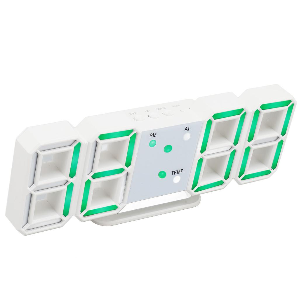 3D Digital Alarm Clock with Temperature Display Mute Snooze Function Brightness Adjustable 3D LED De