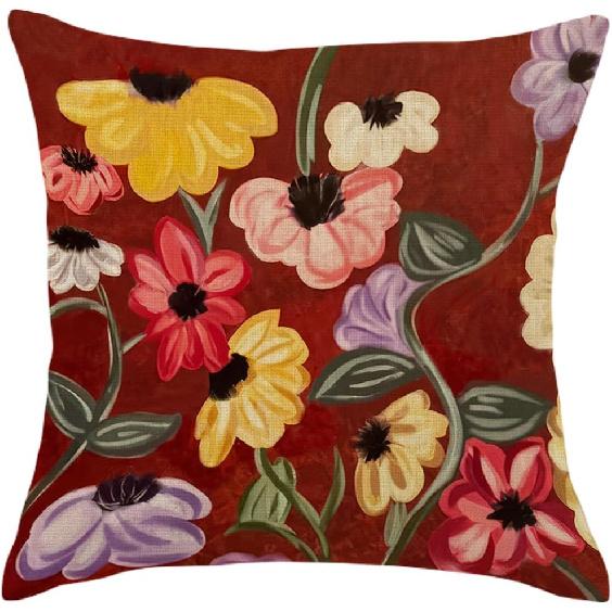 Flower Pillow Cover, Surprise Song Piano Floral pired Throw Pillow Covers, Fans Merch Birthday Gifts 18x18 Inches Polyester Linen