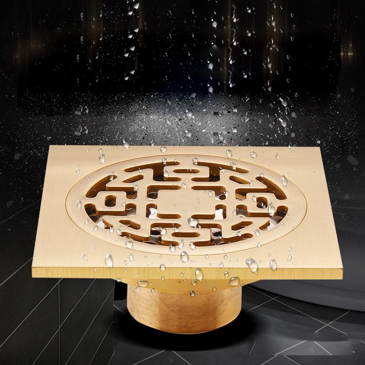 

Золотой слив для пола, душевая кабина, латунный дезодорант, анти-насекомое, слив для ванной комнаты, слив для душевой кабины белый