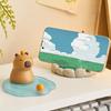 Ornament Capybara Phone Holder Crocodile Capybara Model Toy  Decorative Gifts