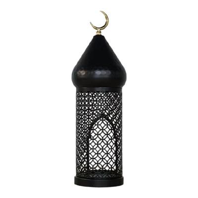Moroccans Hollow Out Candle Holders Black Iron Lantern Decorative Candle Stand for Indian Wedding Eid Ramadans Event
