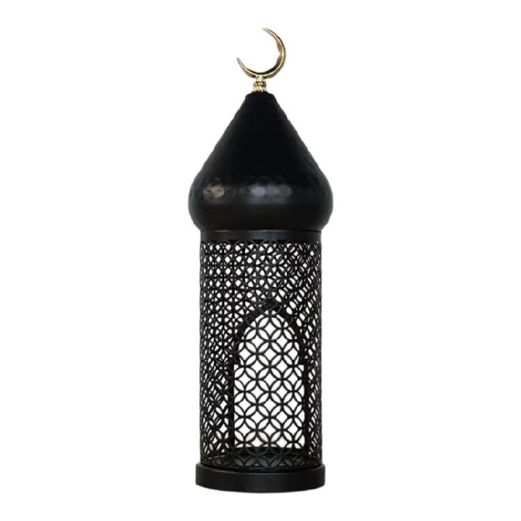 Moroccans Hollow Out Candle Holders Black Iron Lantern Decorative Candle Stand for Indian Wedding Eid Ramadans Event