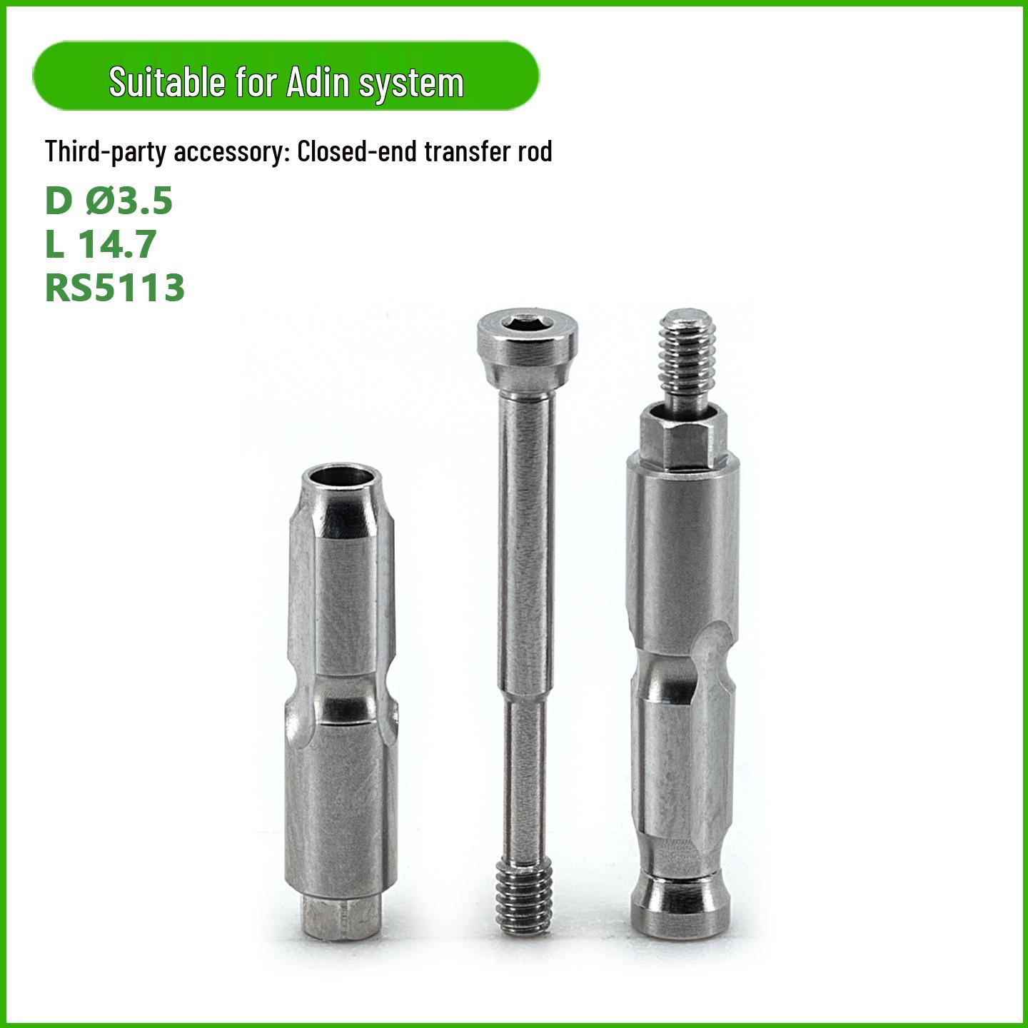 Adin Ya Ding Closed Transfer Implant Abutment Titanium Base & Impression Coping Rod for Denture Processing
