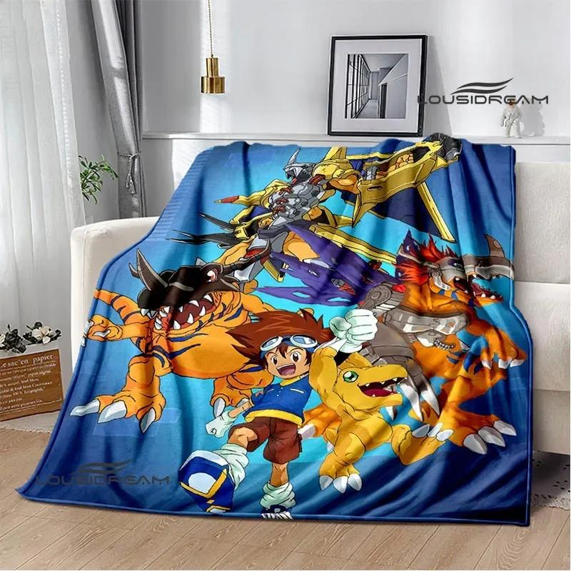 Digimon Cartoon Printed Blanket Flannel Warm Blankets Soft and Comfortable Blanket Bed Linings Cubre Cama Birthday Gift