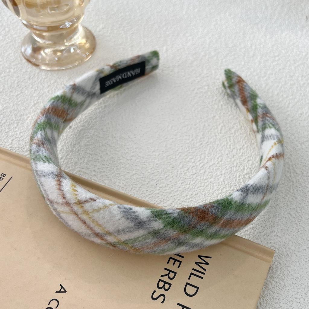 3 Cm Autumn Winter Woolen Plaid Sponge Padded Hairband Headband Adult Hair Accessories Hair Jewley
