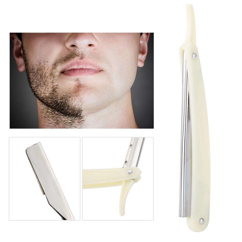 Barber Straight Hair Clipper Salon Folding Blade with Blade Black