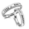 Love You Forever Rhinestone Lover Couple Promise Finger Ring Set Jewelry Gift