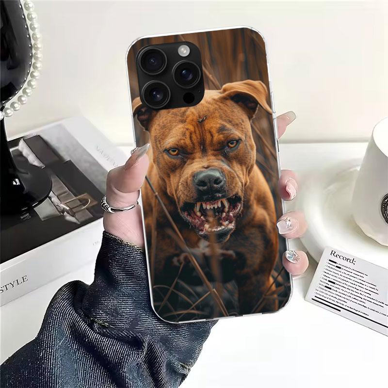 Pit Bull Pet Dog Pitbull Soft Phone Case For IPhone 11 17 Air 16E 16 Pro Max 15 + 14 Plus 13 Mini 12 Apple 7 SE 8 Fundas Coque 1