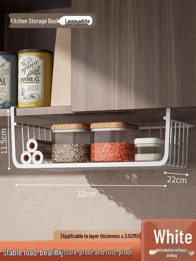 Layered Hanging Kitchen Storage Basket for Dormitory and Under Cabinet Use