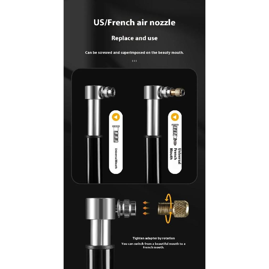 Portable Pocket MTB Bike Pump 120 PSI Mini Cycling Tire Inflator Hand Air Pump Bike Accessories Mountain Road Bicycle Pump