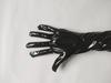 New Women Shiny Faux Leather Unisex Black Long Gloves Men Latex Fetish Patent Leather Full Fingers Elbow Glove Cosplay Accessory