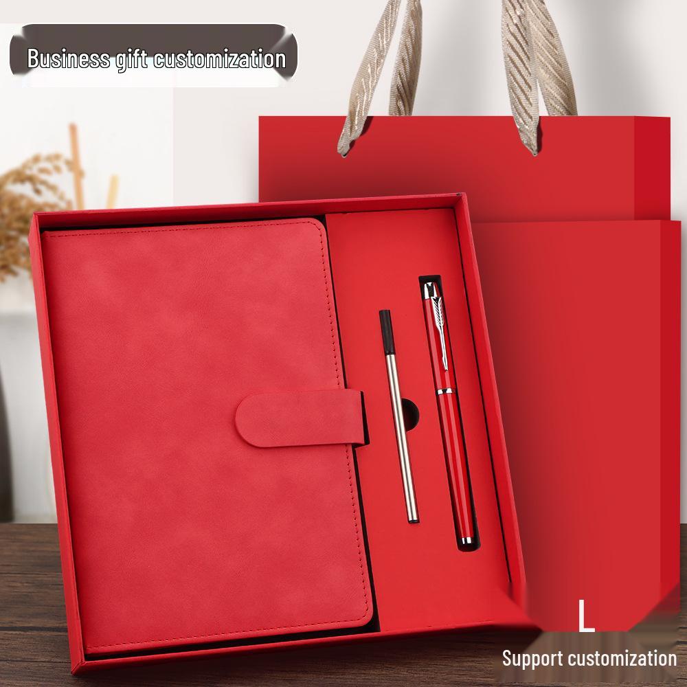 A5 Custom LOGO Business Notebook Set: Faux Leather Stationery Gift for Company Events
