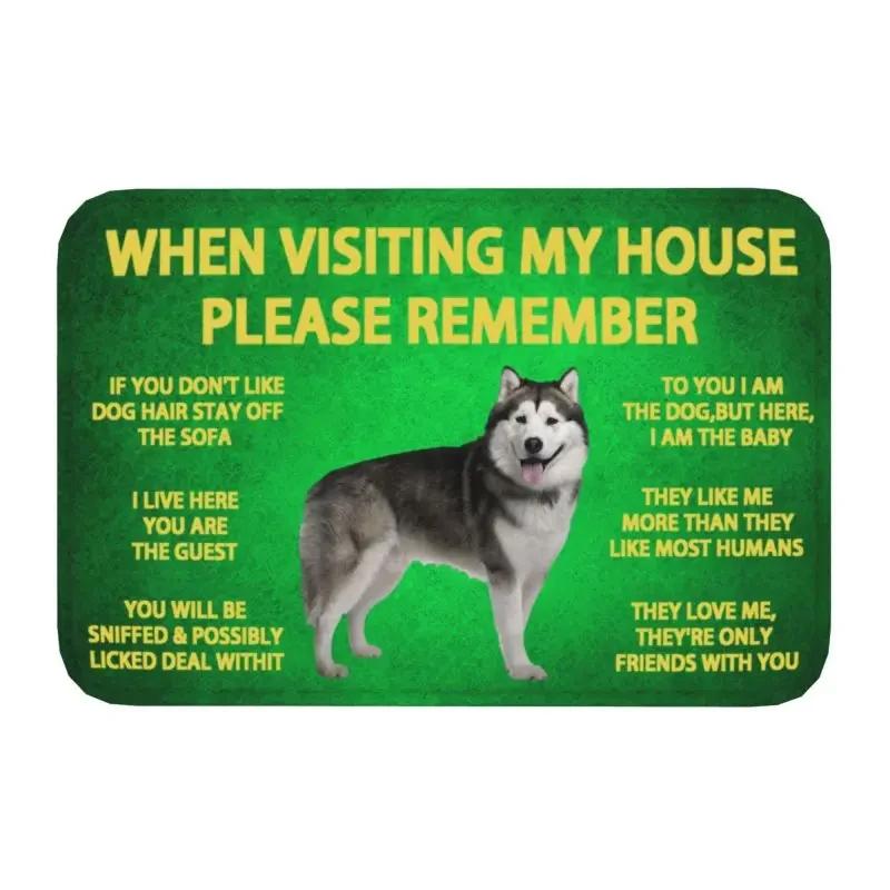 Please Remember Staffordshire Bull Terrier House Rules Doormat Mat Anti-Slip Kitchen Bath Living Room Entrance Rug Carpet