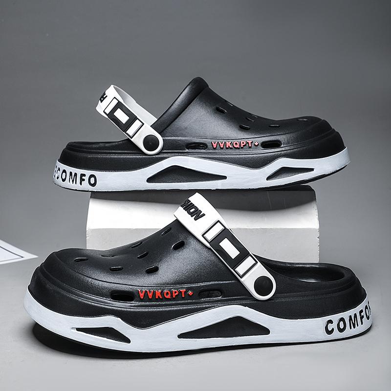 

Летние туфли Hole Shoes для мужчин, повседневная мода, нескользящие портативные спортивные сандалии, пляжные дышащие тапочки Step on Toe для мужчин на открытом воздухе 38-39