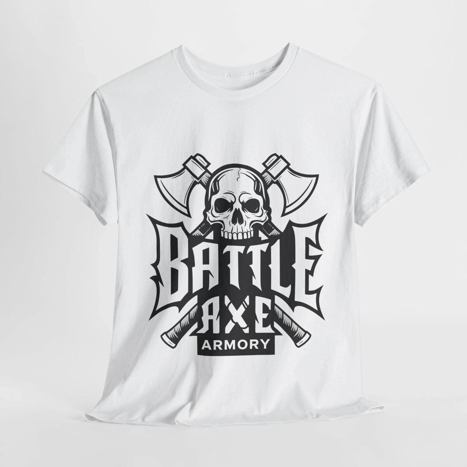 Battle Axe Armory Graphic Tee, Unisex Cotton T-Shirt, Casual Wear, Gamer Apparel XL