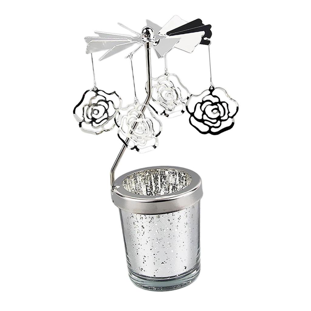 Elegant Rotating Candle Holder for Fireplace Desktop Restaurant Festival Christmas