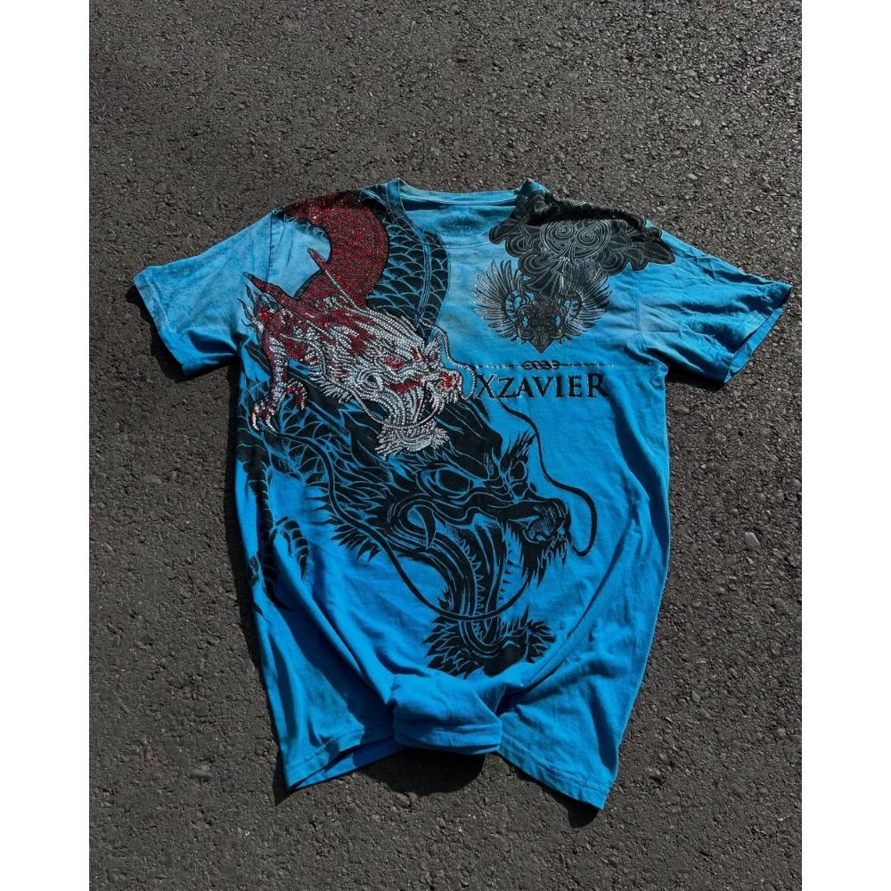 Sommer Herren Personalisiertes Totenkopf-Print Bequemes Rundhals-T-Shirt Outdoor Streetstyle Oberteil Lässige Damenbekleidung