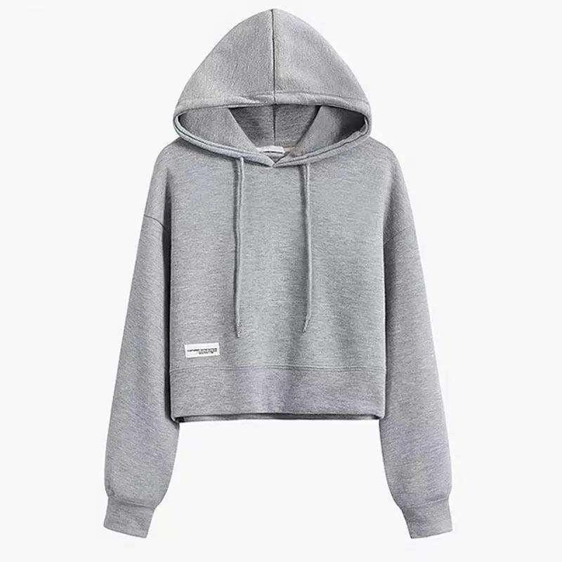 Kapuzenpullover Bonbonfarbenes Kapuzensweatshirt Damen Kurz Langärmlig Frühling und Herbst Einfarbig Tide Dünner Pullover Jacke Oberteil