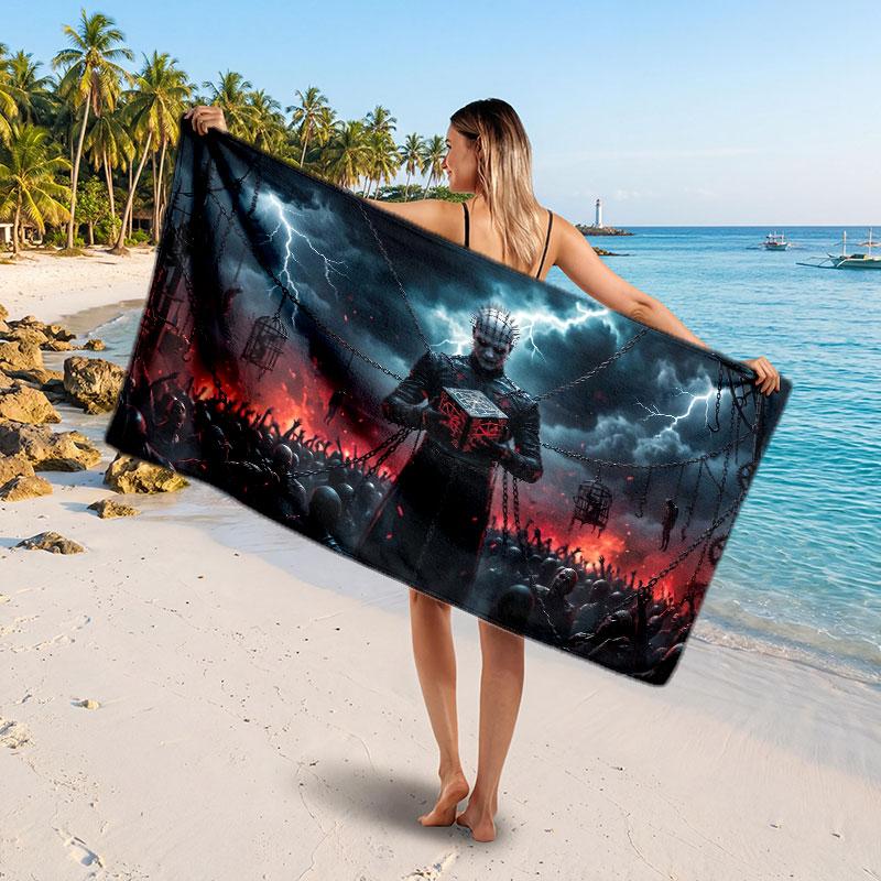 Large Beach TowelHellraiser Pinhead Soft Absorbent Towel Beach Bath Home Use