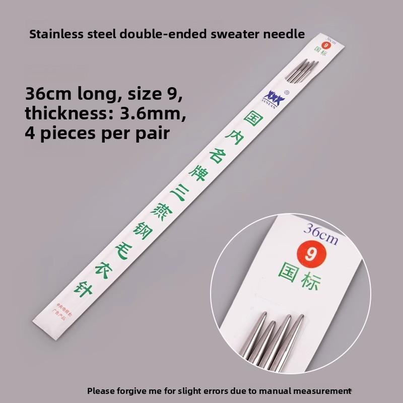 Rozsdamentes acél tű, egyenes tű, kézi kötőeszköz pulóverek és táskák készítéséhez. Különleges gyapjúval való kötéshez. Hosszú tűk, Rövid tűk.