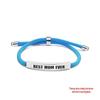 Multi-color Woven Rope Bracelet with Engraved Stainless Steel for Mother's Day or Christmas Gift