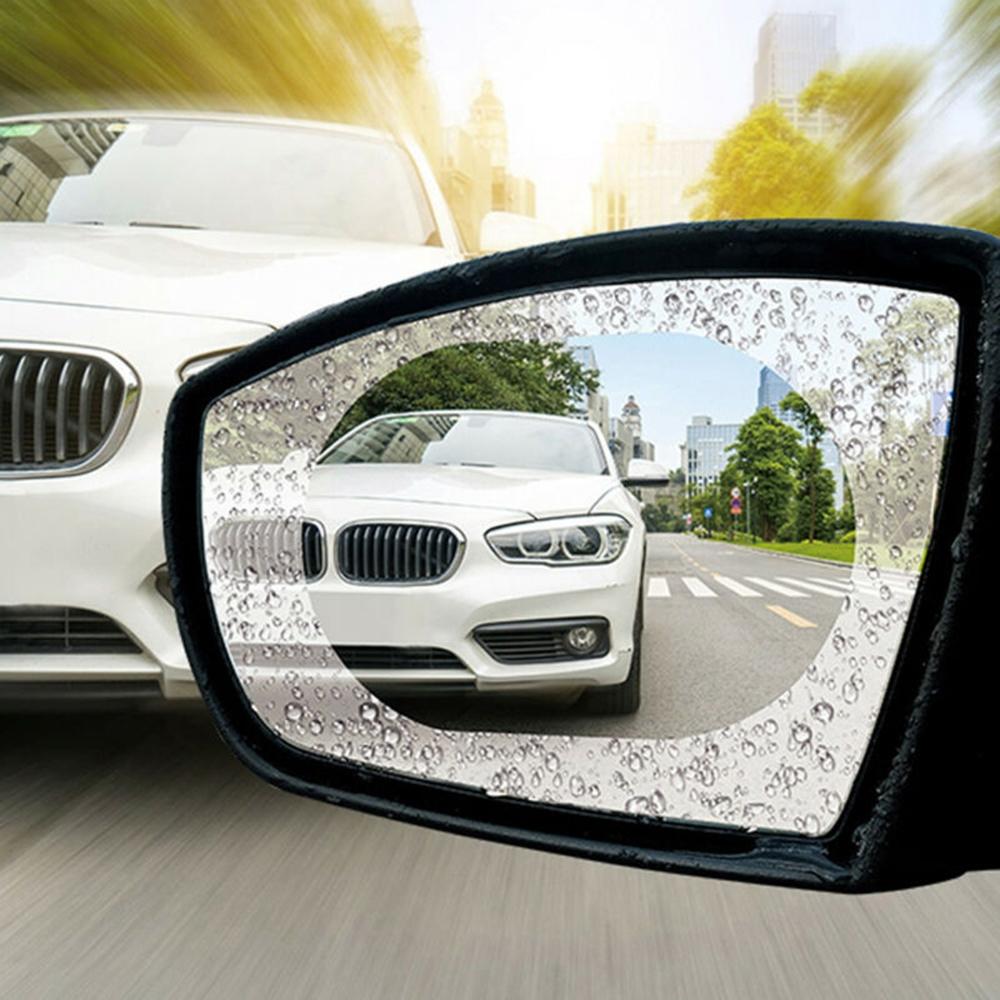 2pcs Rainproof Sticker Oval Auto Anti Fog Mirror Protective Accessories