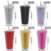 Rustless Steel Tube Cup Rhinestone  Decoration Drinking Tumbler Rhinestone Decor Water Mug  Party