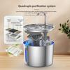 USB Port Without Plug Pet Water Dispenser Round Large Capacity 304 All Stainless Steel Intelligent Automatic Running Water Dog Cat Water Feeder