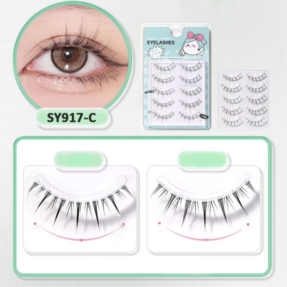 5Pair Fishtail Full Strip Lashes DIY Eyelashes Extension Comic Style Grafting Eyelashes  School