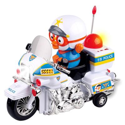 Pororo Police Motorcycle Action Toy, Mixed Colors, Korean Popular Toys