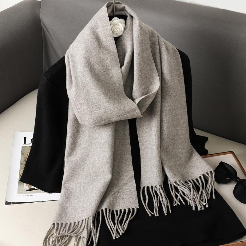 Nytt 62 farger Vinterskjerf for kvinner Langt Varmt Kasjmirskjerf Hijab Ensfarget Dame Sjal Wrap Kvinnelig Pashmina Bandana Hodeskjerf