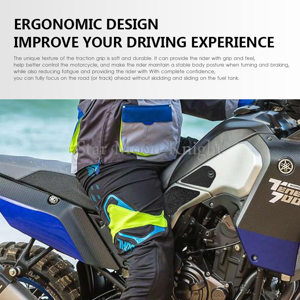 Autocolant pentru rezervor de combustibil lateral antiderapant rezervor de combustibil impermeabil Autocolant pentru genunchi din piele PVC PENTRU YAMAHA Tenere 700 XTZ700 Tenere700